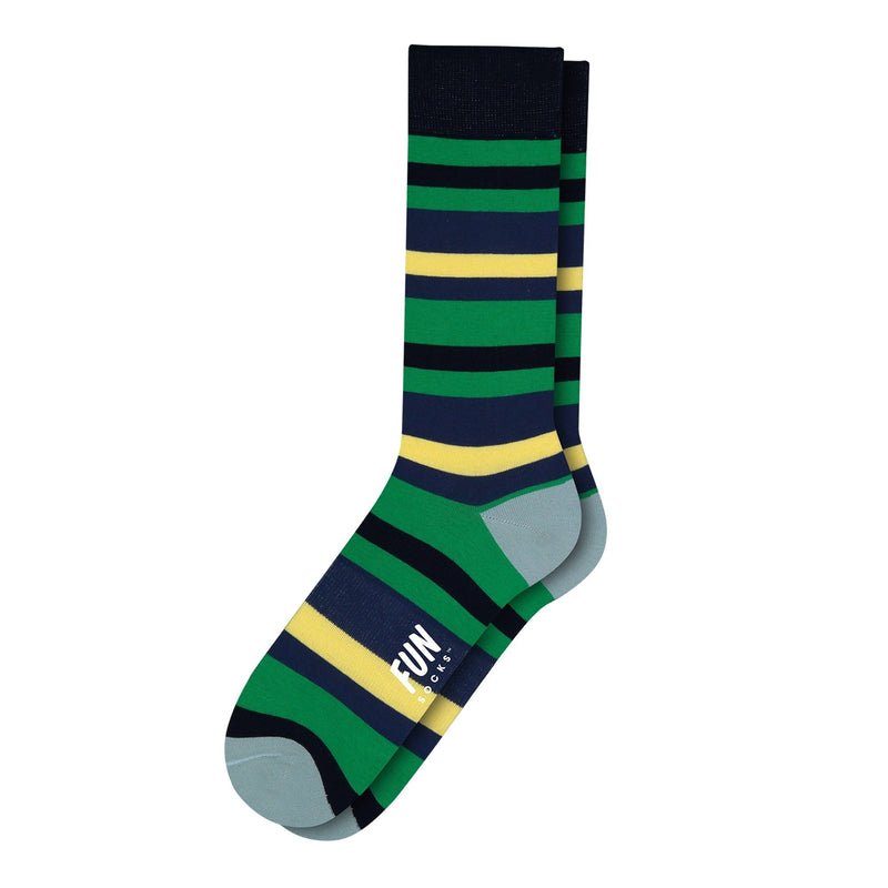 Fun Socks Men's Bold Stripe Socks Socks Fun Socks Navy/Green 