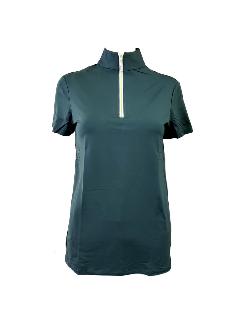 Spruce/Gold Tailored Sportsman Icefil Zip Top Short Sleeve Shirt Womens Shirt