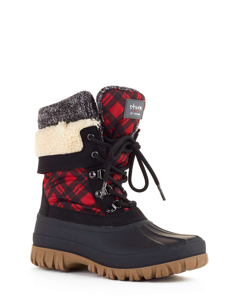 Cougar Women's Storm Creek Nylon Boot Winter Boots Cougar 6 Black/Red Plaid 