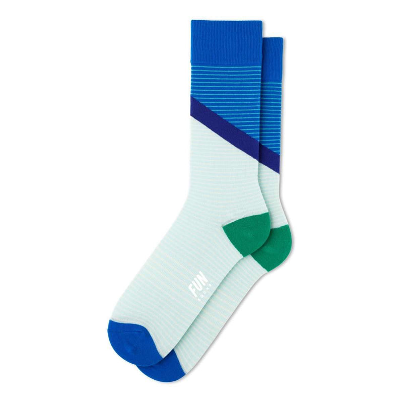 Fun Socks Men's Stripe Block Socks Socks Fun Socks Blue 