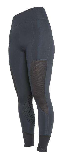 Shires Ladies Aubrion Miller Riding Tights Knee Patch Tights Shires L Charcoal 
