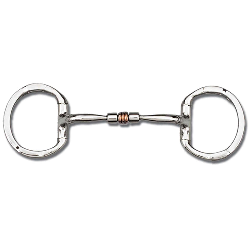 Myler Eggbutt with Hooks with Stainless Steel Comfort Snaffle with Copper Roller English Bits Myler 5" Stainless Steel 