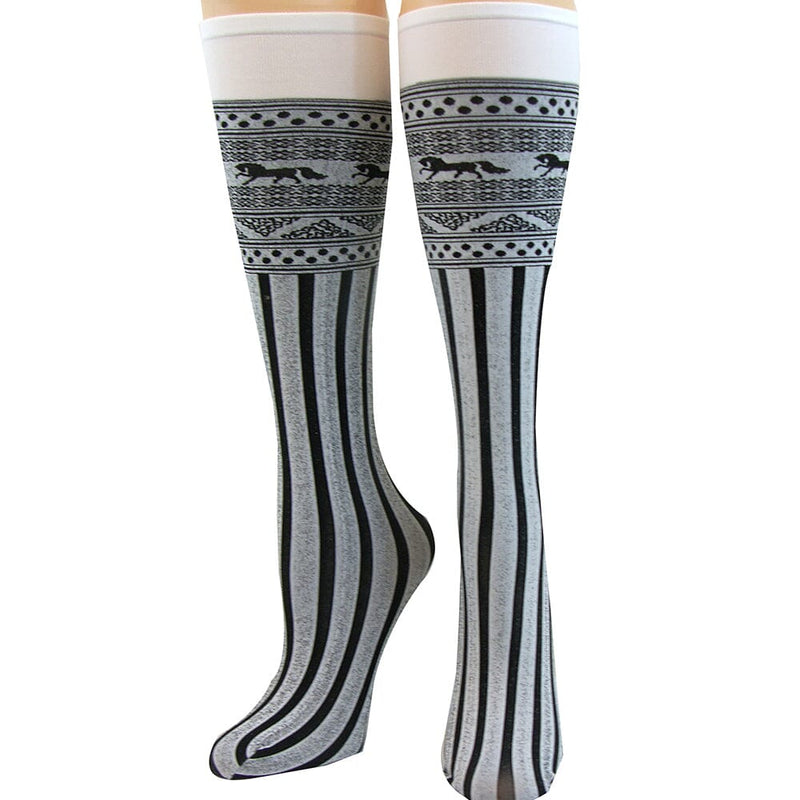 Cool Max Socks Horse Stripe Print Jacquard Socks Intrepid 