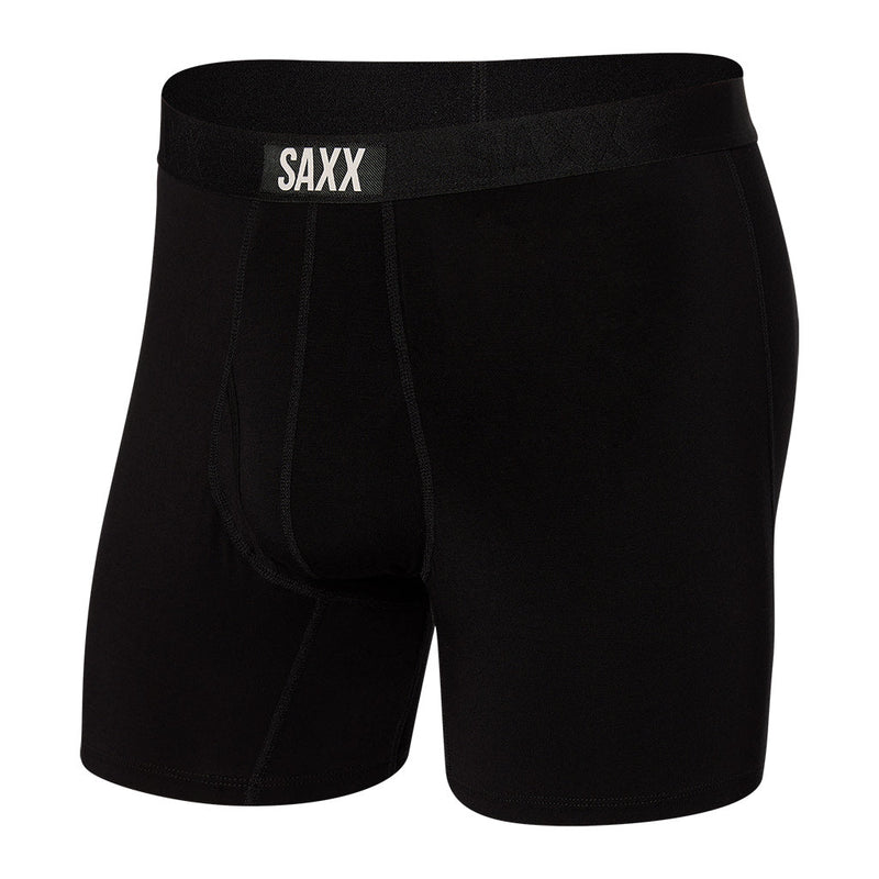 Black/Black SAXX Men's Ultra Boxer Brief with Fly