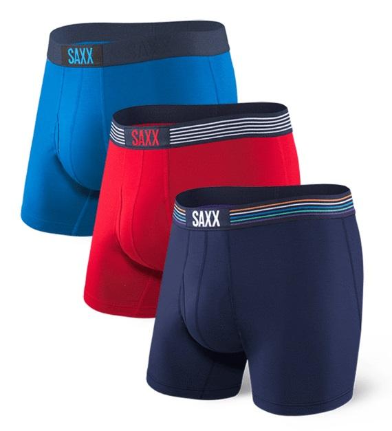 SAXX Ultra Boxer Fly 3-Pack Boxers SAXX S Blue/Navy/Red 