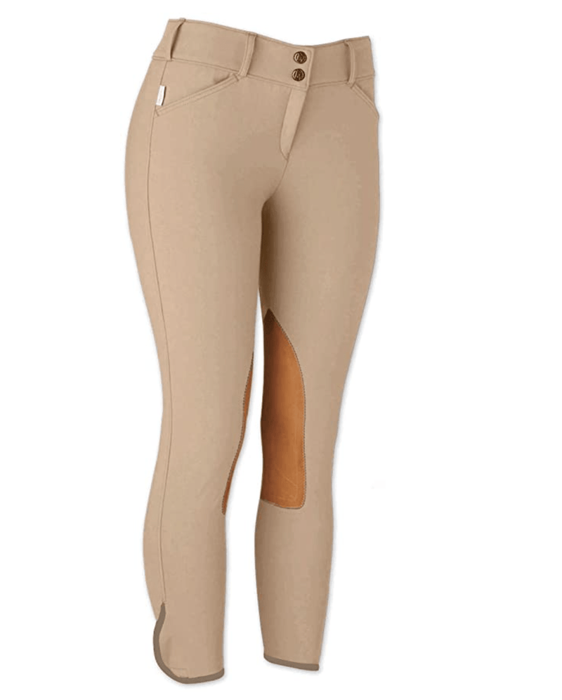 Tailored Sportsman Girl's Trophy Hunter Low Rise Front Zip Breeches Knee Patch Breeches Tailored Sportsman 8R Tan 