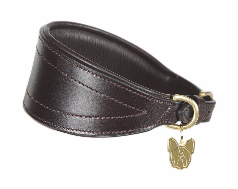 Shires Digby & Fox Padded Greyhound Collar Dog Collars & Leashes Shires Equestrian Brown Small 