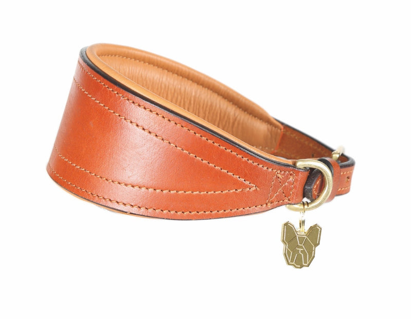 Shires Digby & Fox Padded Greyhound Collar Dog Collars & Leashes Shires Equestrian Tan Small 
