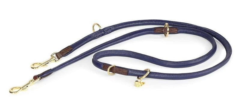 Shires Digby & Fox Rolled Leather Dog Training Lead Dog Collars & Leashes Shires Equestrian Purple 