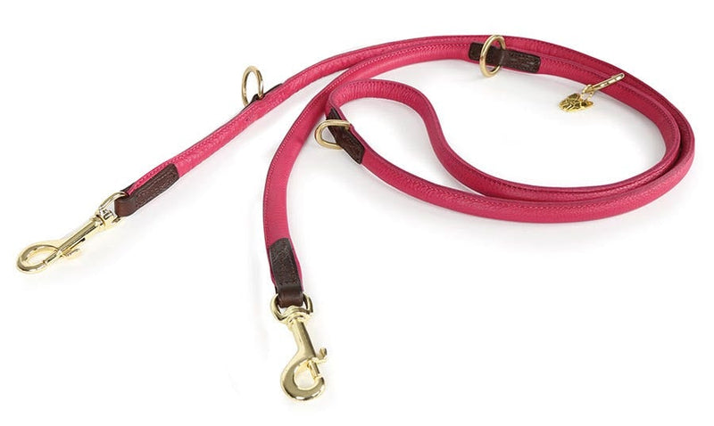 Shires Digby & Fox Rolled Leather Dog Training Lead Dog Collars & Leashes Shires Equestrian Pink 