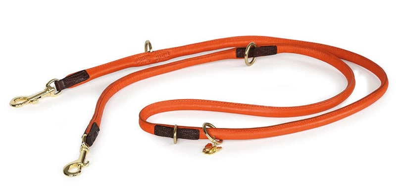 Shires Digby & Fox Rolled Leather Dog Training Lead Dog Collars & Leashes Shires Equestrian Orange 