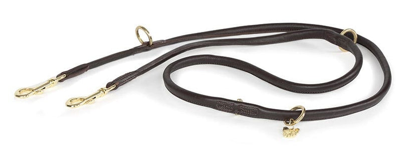 Shires Digby & Fox Rolled Leather Dog Training Lead Dog Collars & Leashes Shires Equestrian Brown 