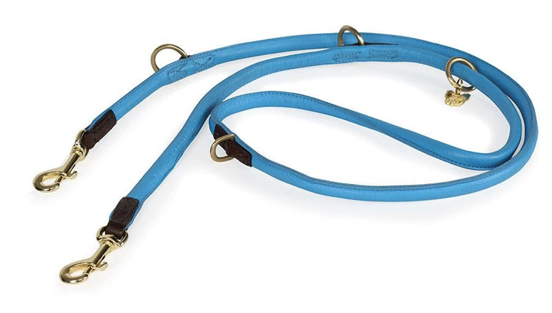 Shires Digby & Fox Rolled Leather Dog Training Lead Dog Collars & Leashes Shires Equestrian Blue 