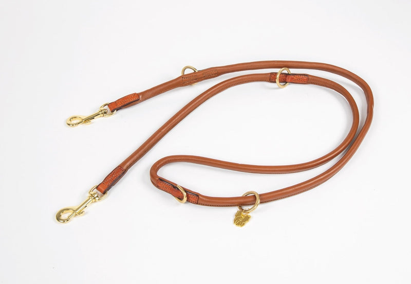 Shires Digby & Fox Rolled Leather Dog Training Lead Dog Collars & Leashes Shires Equestrian Tan 