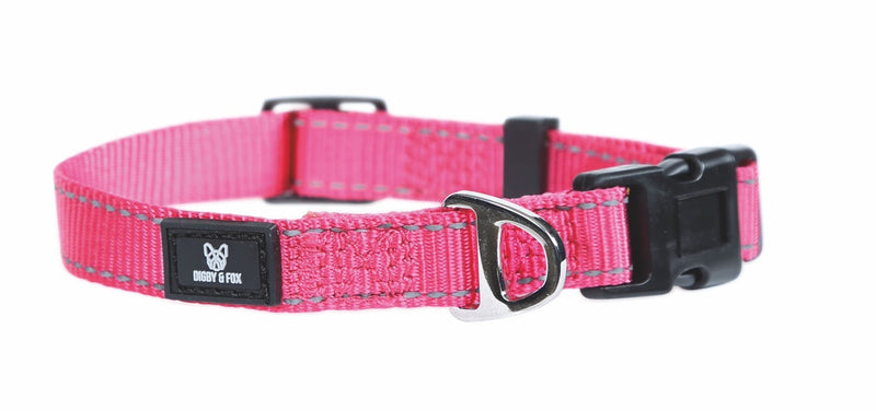 Shires Digby & Fox Webbing Dog Collar Dog Collars & Leashes Shires Equestrian Pink Small 