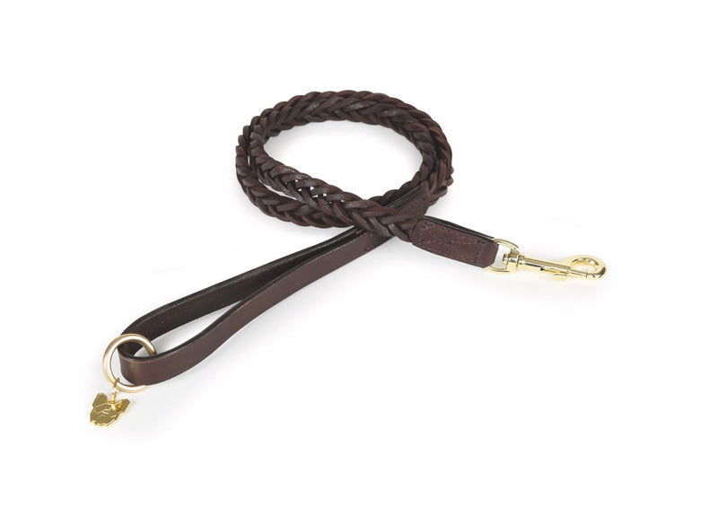 Shires Digby and Fox Braided Dog Lead Dog Collars & Leashes Shires Equestrian Brown 