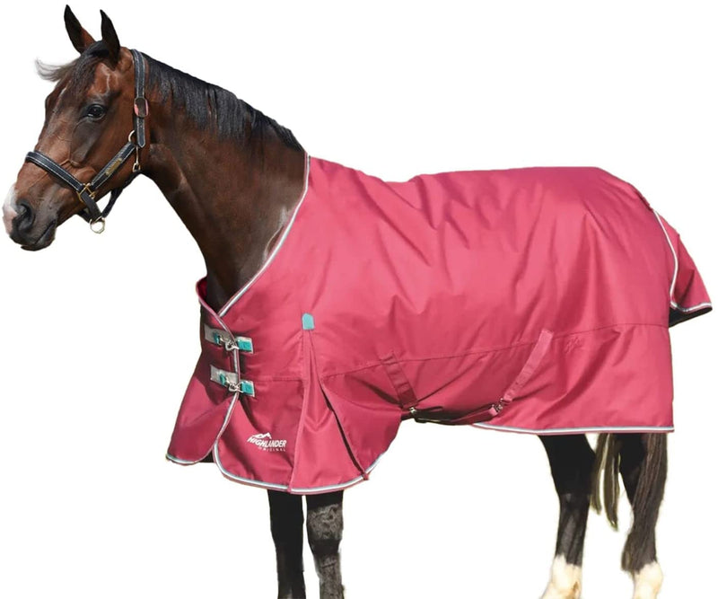 Shires Highlander Plus 300g Standard Neck Turnout Blanket Turnout Blankets Shires Equestrian Raspberry 87" 