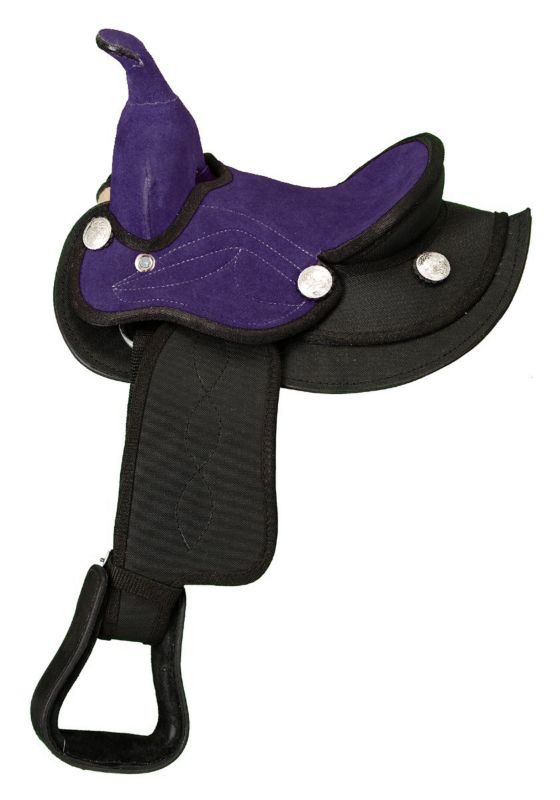 King Series Suede Seat Synthetic Mini Saddle Saddles JT International Black/Purple 8" 