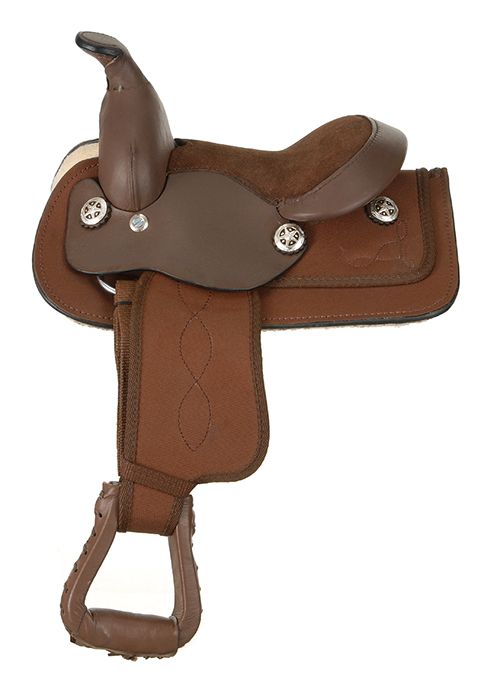 Brown King Series Miniature Synthetic Western Saddle JT International