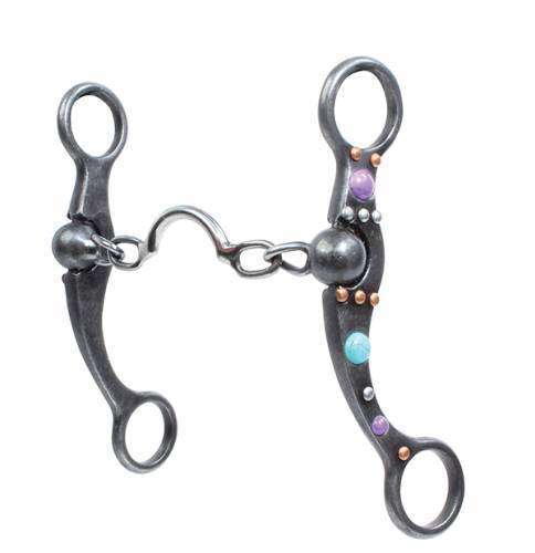 Professional's Choice Dot Shank Low Port Chain Western Horse Bits Professional's Choice Purple 