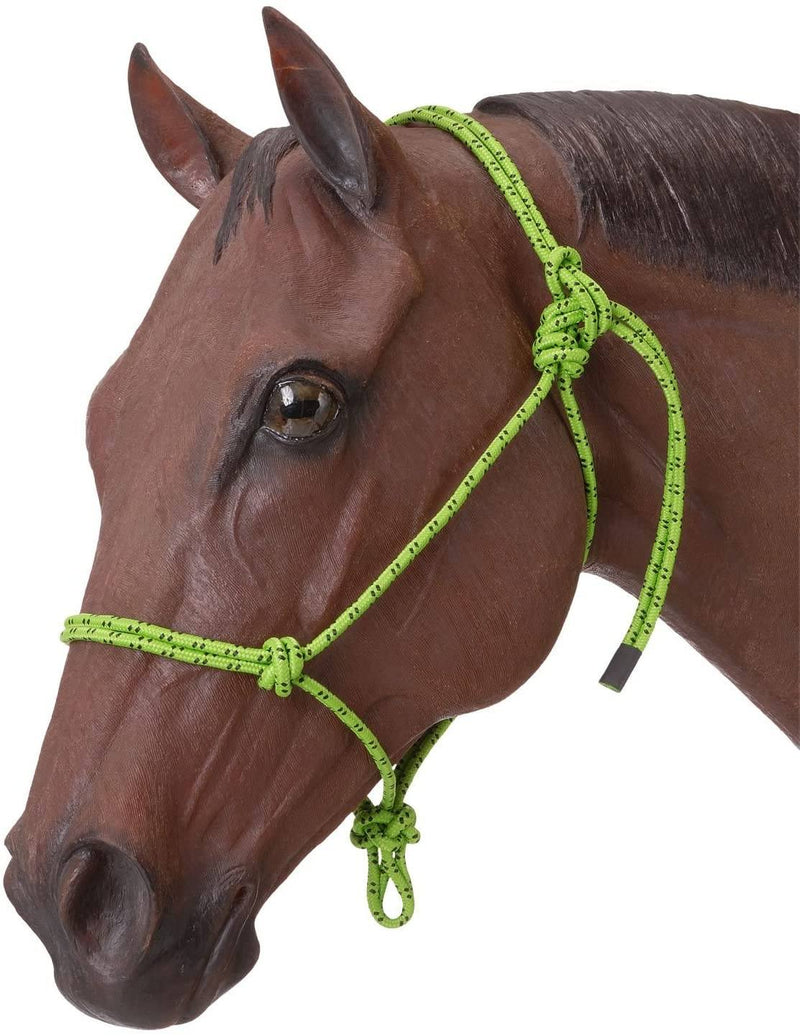 Tough 1 Poly Rope Tied Halter Rope Halters JT International Neon Green 