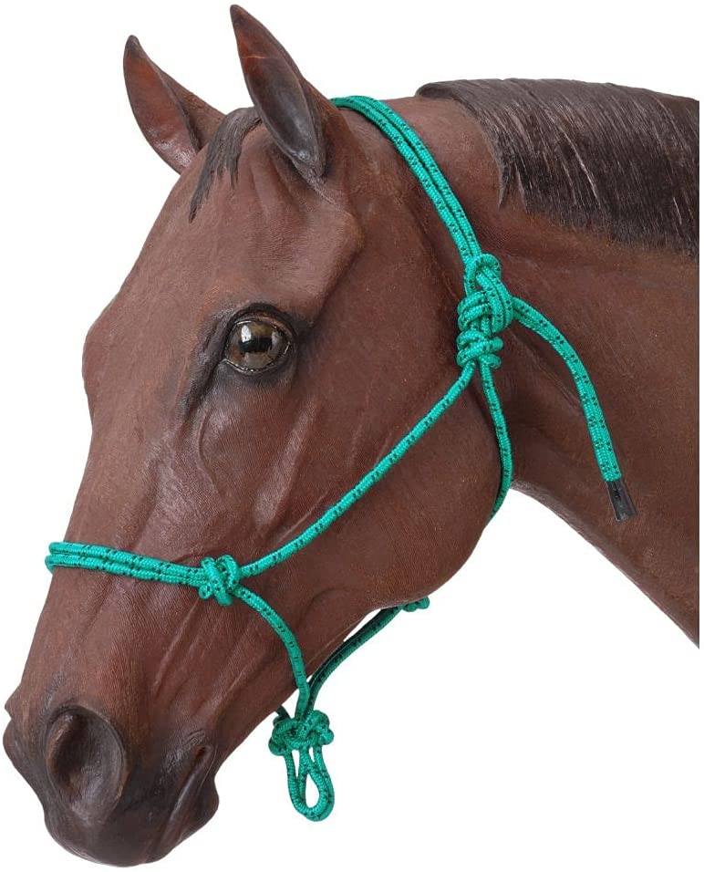 Tough 1 Poly Rope Tied Halter Rope Halters JT International Turquoise 