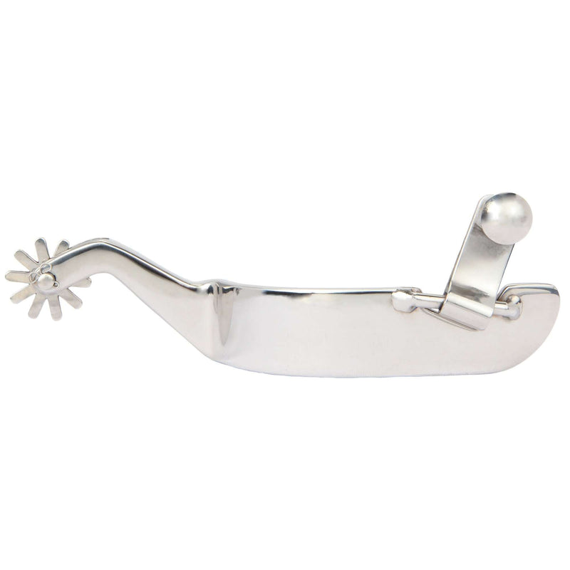 Myler Stainless Steel Spur with 1" Band and 10 Point Rowel Western Spurs And Straps Myler M (8 3/4") Stainless Steel 