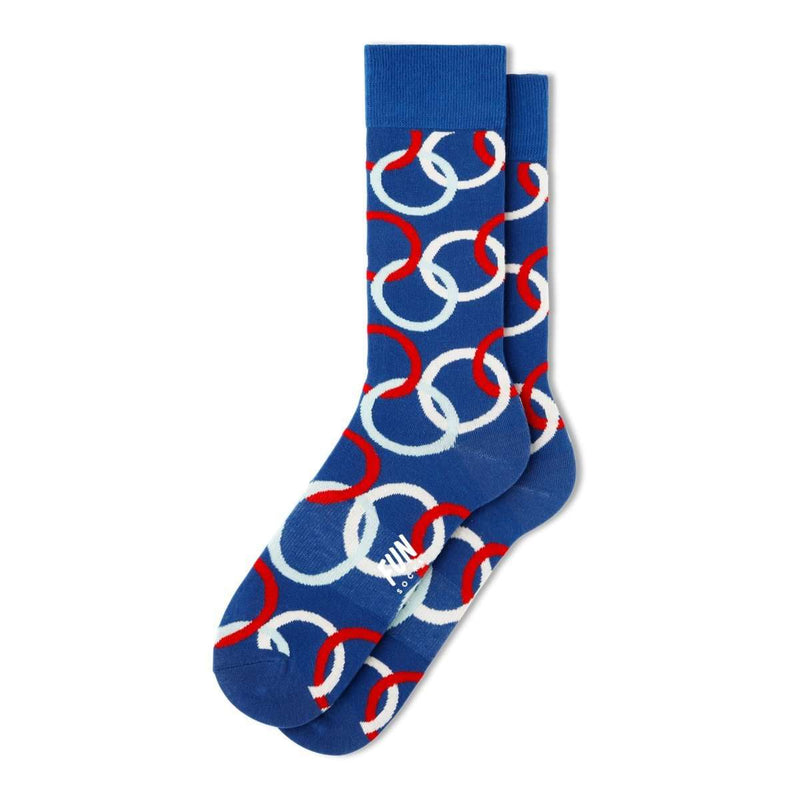 Fun Socks Men's Ring Geo Socks Socks Fun Socks Blue 