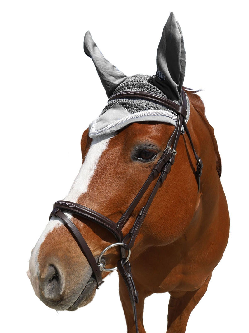 BasEQ Fly Veil Fly Masks One Stop Equine Shop Gray/White Pony 