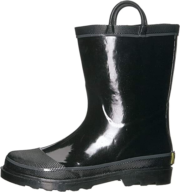 Western Chief Kids Waterproof Rubber Classic Rain Boot with Pull Handles- Black 12 Rain Boots Western Chief 