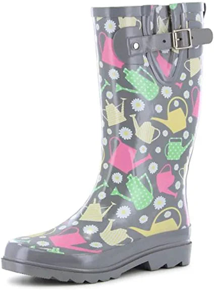 Western Chief Women's Colorful Canisters Rain Boot- Green (9 & 10) Rain Boots Western Chief 