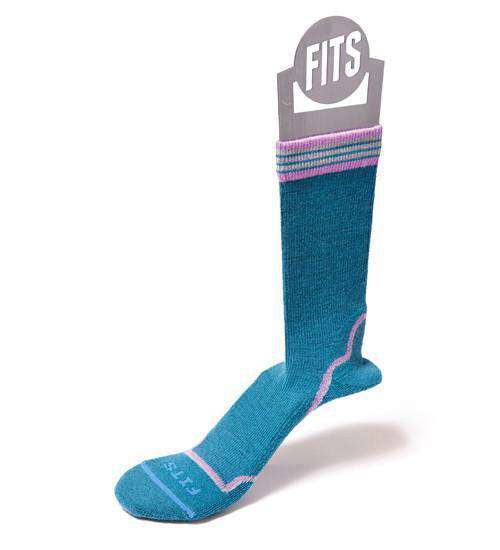 FITS Womens Light Hiker Banded Crew Sock Socks FITS Socks M Biscay Bay/Amethyst Orchid 
