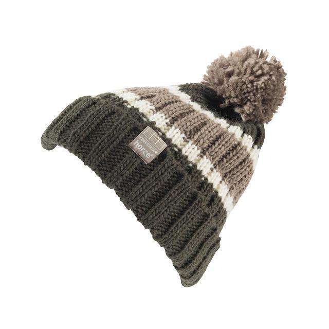 Horze Striped Knitted Hat Winter Hats Horze One Size Forest Night Green/Moon Grey 