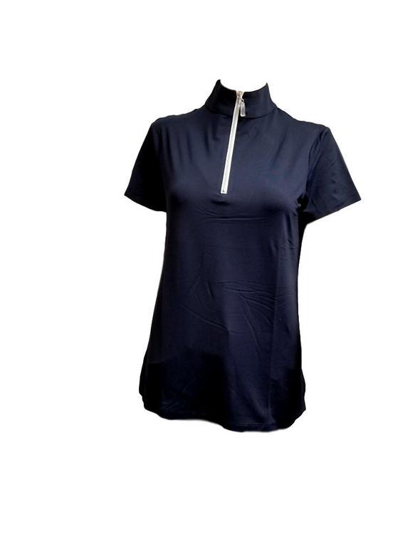 Navy/Silver Tailored Sportsman Icefil Zip Top Short Sleeve Shirt Womens Shirt
