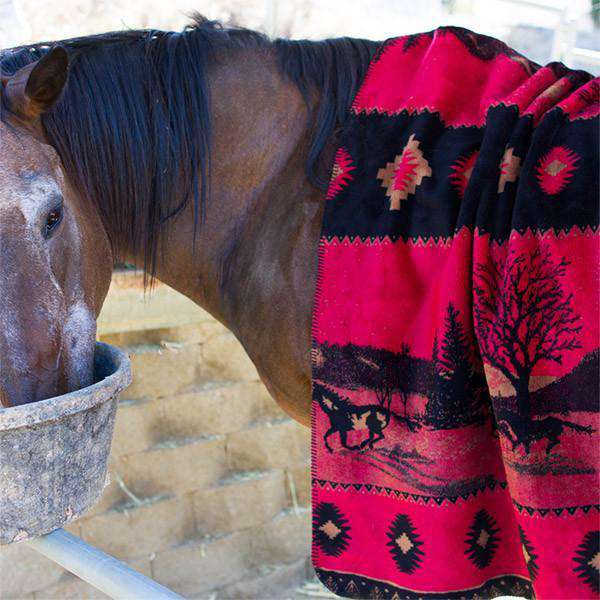 Denali Red Running Horses Blanket Blankets & Throws Denali 