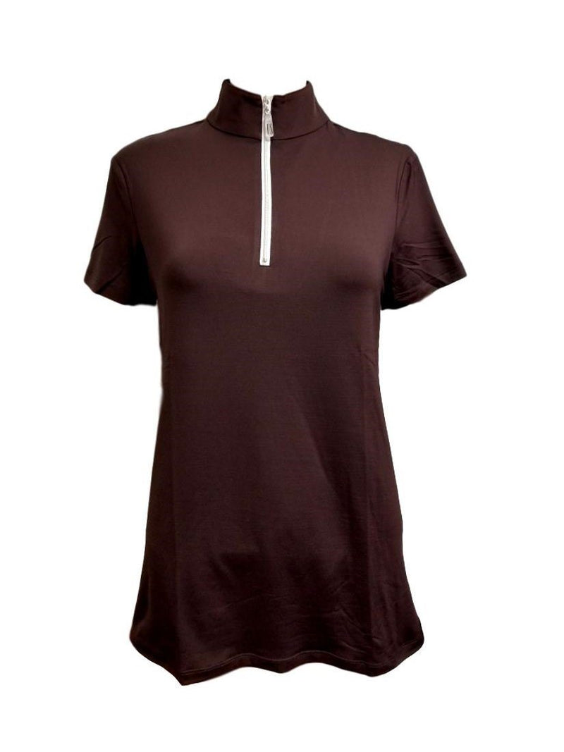 Boysenberry Tailored Sportsman Icefil Zip Top Short Sleeve Shirt Womens Shirt