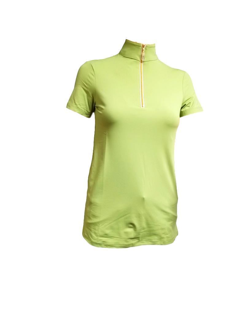 Avocado/Gold Tailored Sportsman Icefil Zip Top Short Sleeve Shirt Womens Shirt