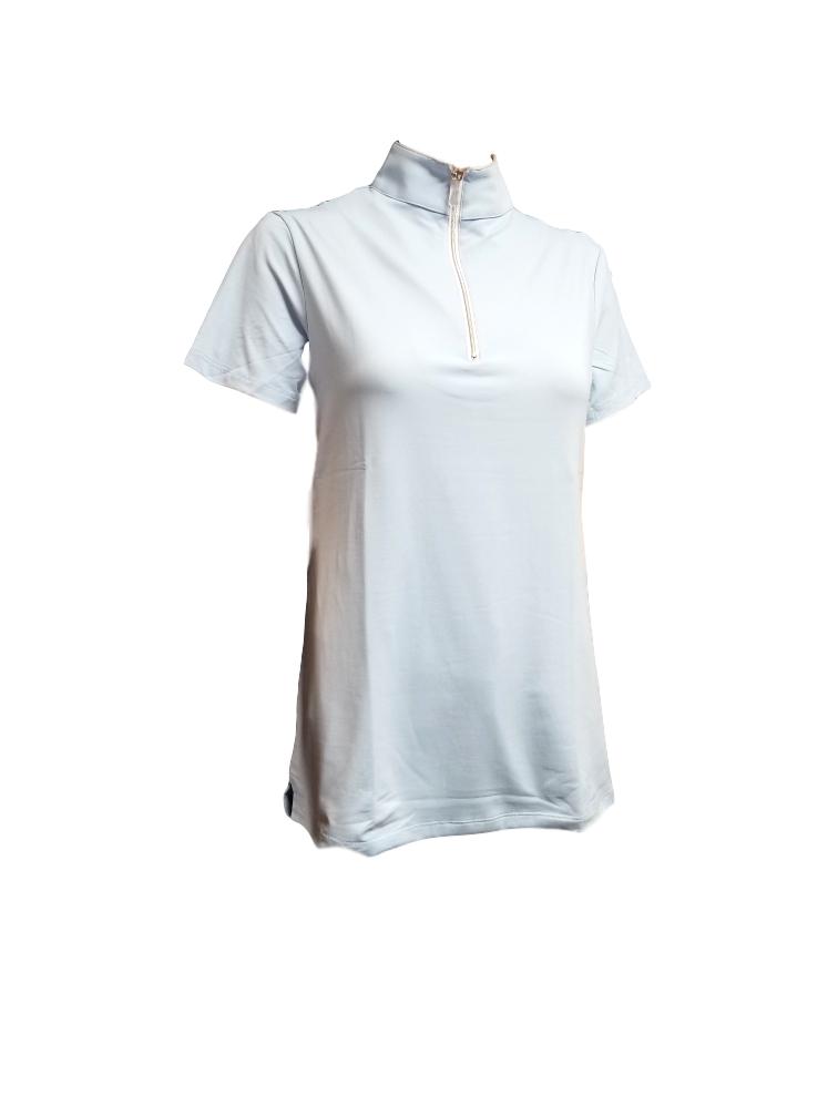 Hazy Blue/Silver Tailored Sportsman Icefil Zip Top Short Sleeve Shirt Womens