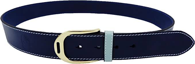 LILO Collections Estribo Grande 1.5" Stirrup Leather Belt Belts Lilo Belts 28 Navy/Aqua/Gold 