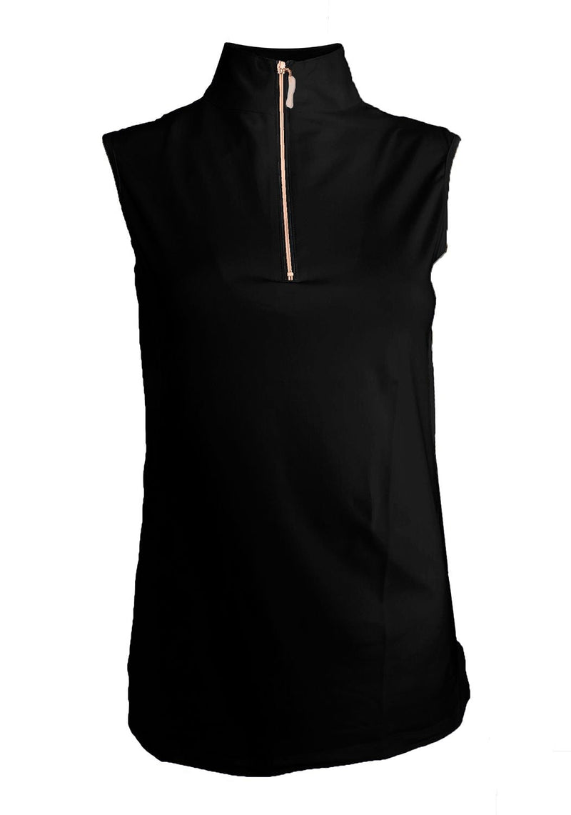Black/Rose Gold Tailored Sportsman Women's Icefil Sleeveless Sun Shirt Tanks