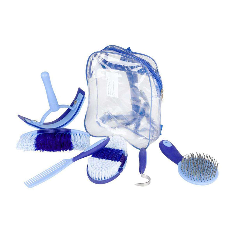 Horze Sweet Grooming Set In Carry Bag Grooming Totes Horze Blue/Light Blue 