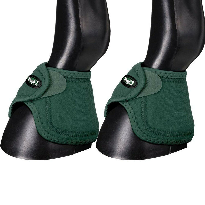 Pair of Hunter Green Tough 1 Performers 1st Choice No Turn Bell Boots One Stop Equine Shop