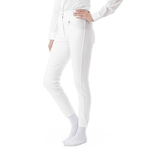 Shires Ladies Saddlehugger Breeches Knee Patch Breeches Shires Equestrian White 28 