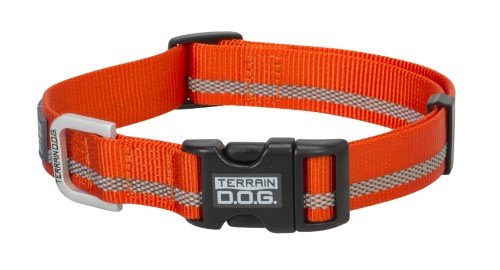 Orange Terrain D.O.G. Patterned Snap-n-Go Adjustable Collar Dog Collars and Leashes Large