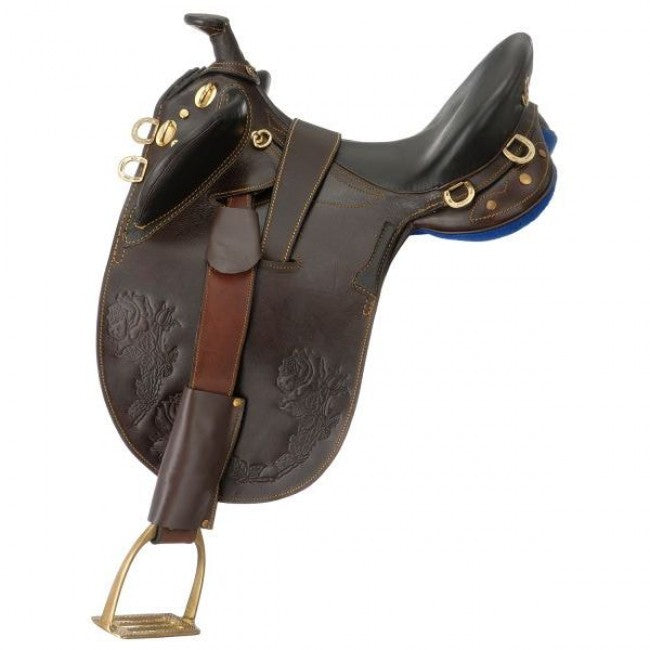 Brown 12" Australian Outrider Collection Youth Stockman Bush Rider with Horn Australian Tack