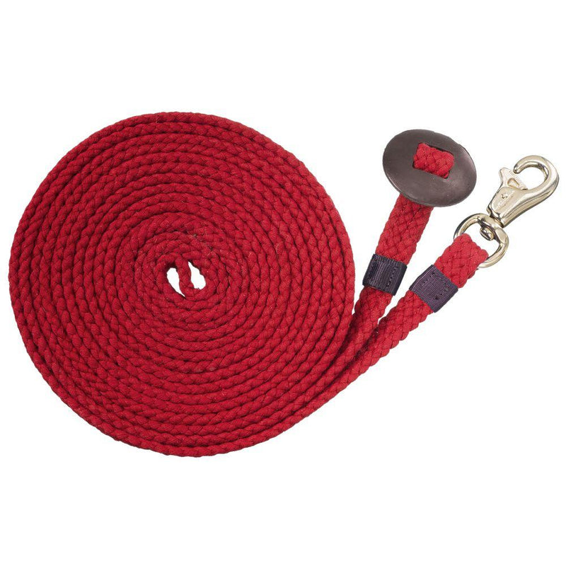 Tough-1 Braided Flat Cotton Lunge Line Black Lunging Systems JT International Red 