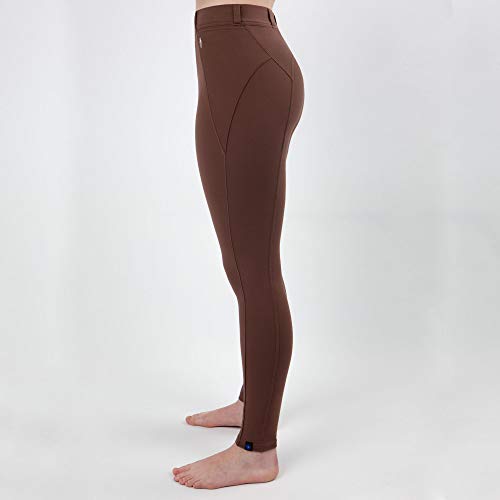 Side view of Dark Taupe Irideon Ladies Himalayer Capriole Knee Patch Riding Tights