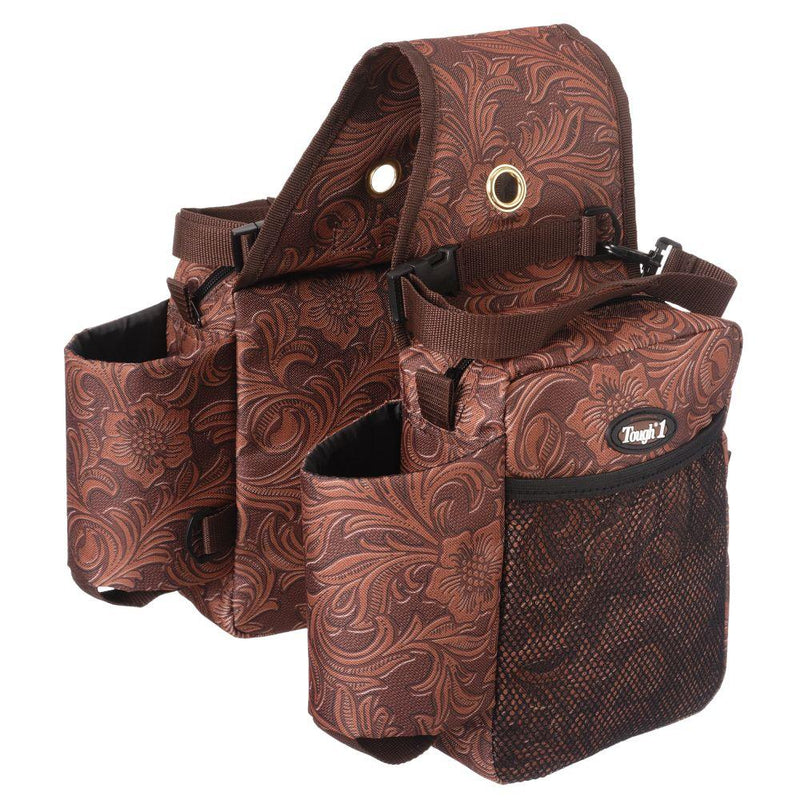 Tough 1 Printed Saddle Bag Brown Tooled Saddle Bags JT International 