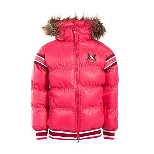 HORZE KIDS AND PONIES SCOUT PADDED JACKET WITH FUR HOOD PINK/RED Jackets Horze 