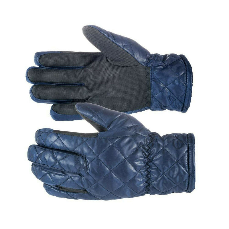 Horze Women's Quilted Winter Gloves Horze Equestrian Night Dark Blue 6